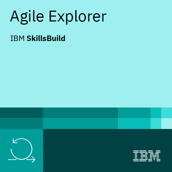 A badge showing Harry's IBM Agile Explorer Certification.