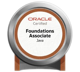 An Oracle Java Foundations Associate certification badge.